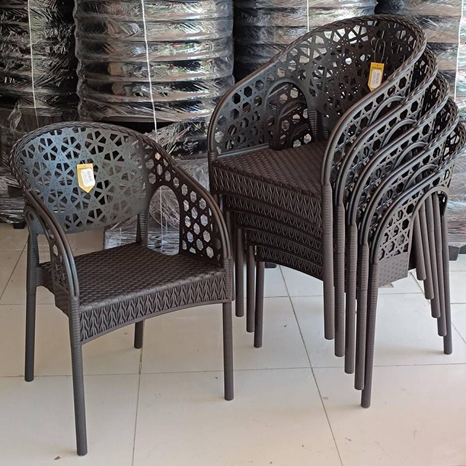 Lotus Rattan Bahçe Balkon Masa Takımı 6 Kişilik 90x150cm Camsız Set 1. Kalite