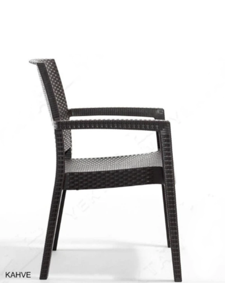 Rattan Sandalye 6 Adet Rattan Victor Kollu Sandalye Koltuk 6'lı Set A plus