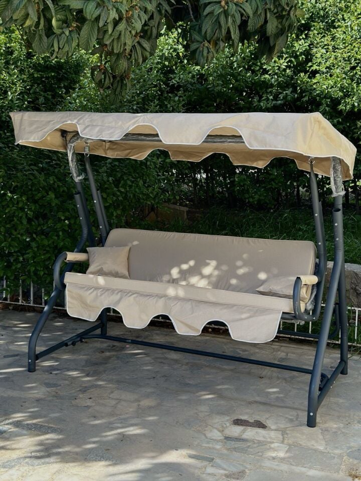 Salıncak Hamak Zırh Demir 3 Kişilik - Sultana Bahçe Balkon Teras Salıncağı A Plus Ürün