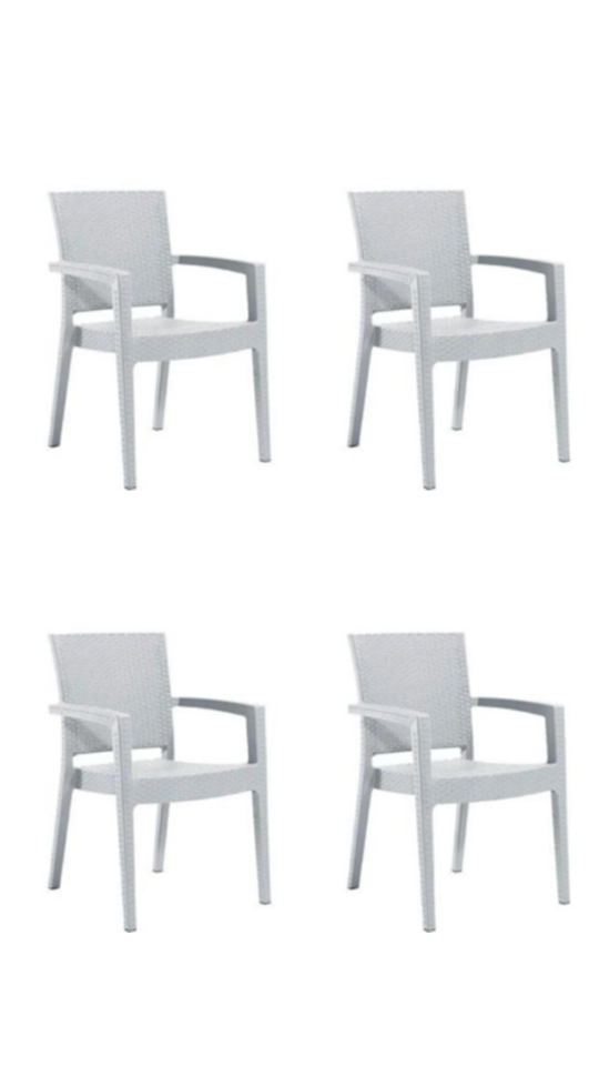 Rattan Sandalye 4 Adet Rattan Victor Kollu Sandalye Koltuk 4'lü Set A plus