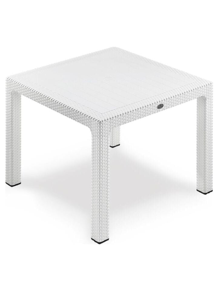 90x90 Rattan Masa Balkon Bahçe Teras Masası Kare Rattan Masa