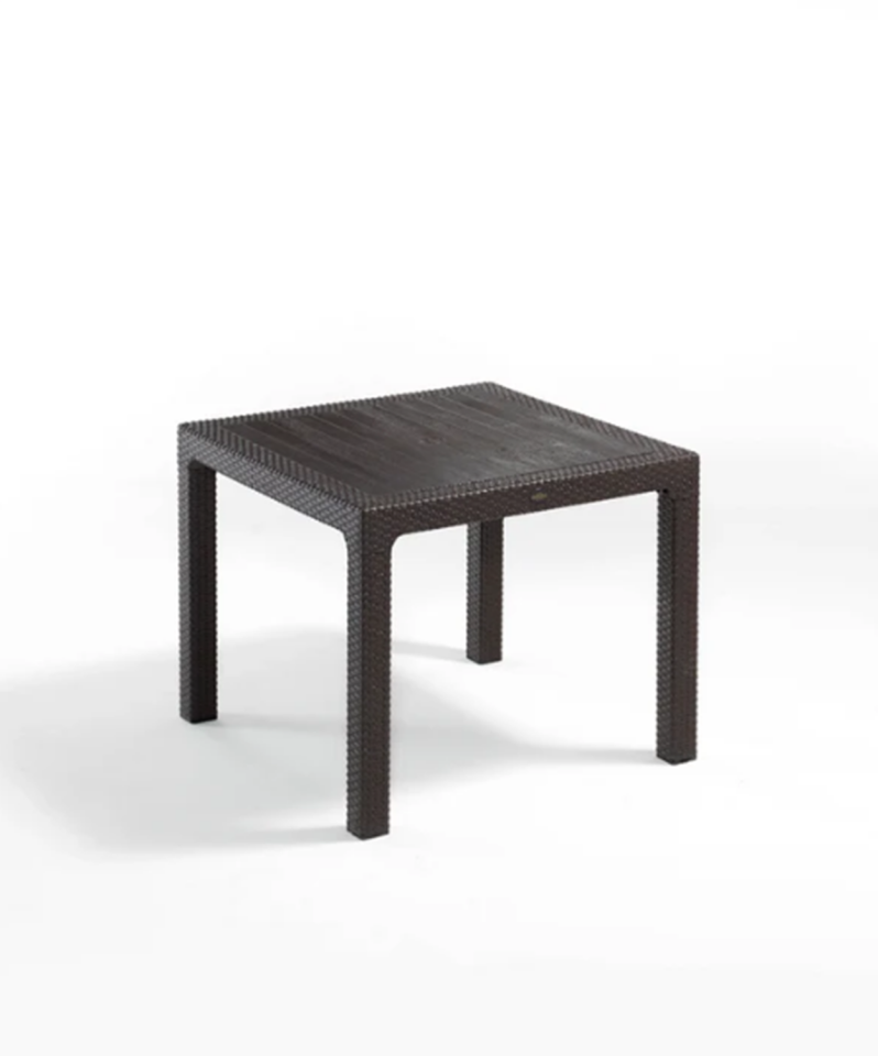 90x90 Rattan Masa Balkon Bahçe Teras Masası Kare Rattan Masa