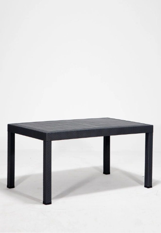 Rattan Masa 70x120 Sabit Masa - Bahçe balkon teras masası 1. Kalite Orta Boy