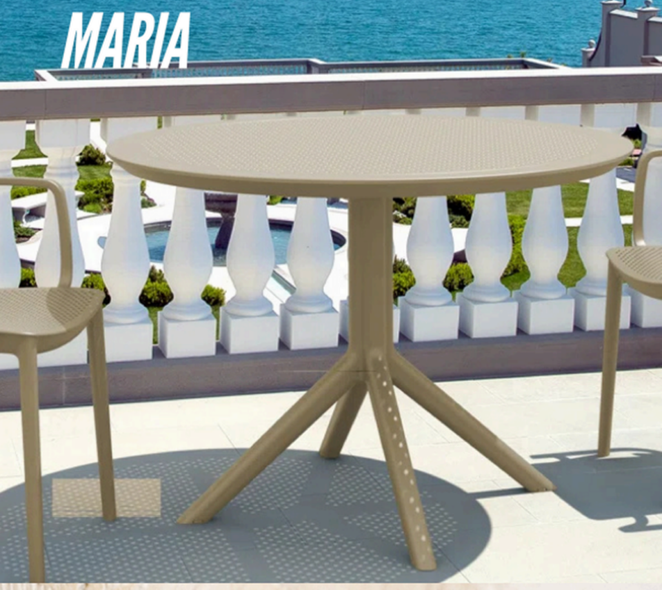Yuvarlak Masa Maria Bahçe Balkon Teras Masası 90x90cm