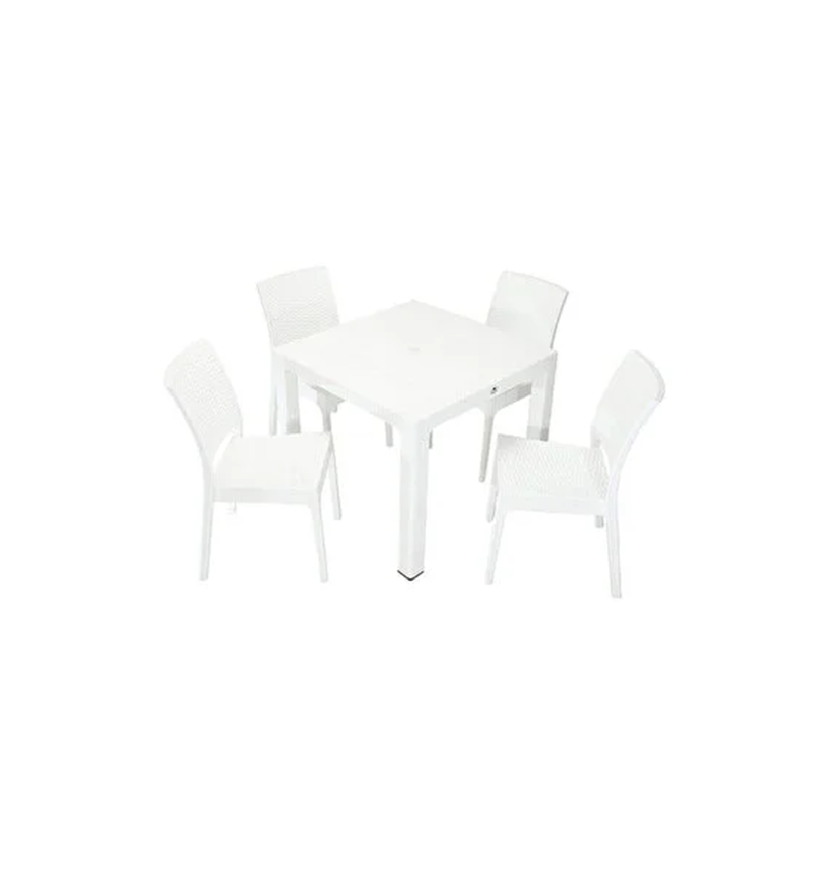 90x90 cm Rattan 4 Kişilik Kare Masa seti Kolsuz Sandalye Bahçe Teras Takımı Oturma Grubu
