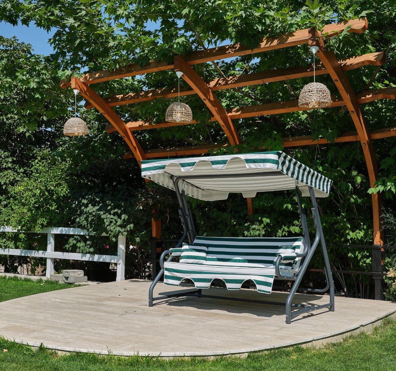 Salıncak Hamak Zırh Demir 3 Kişilik - Sultana Bahçe Balkon Teras Salıncağı A Plus Ürün