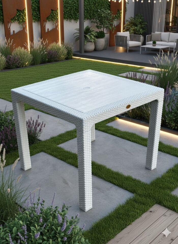 Lotus Kare Masa Takımı 90x90 masa 4 kişilik Masa Seti