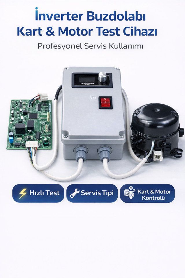 İnverter Buzdolabı Motor & Elektronik Kart Test Cihazı – Profesyonel Servis Test Ünitesi