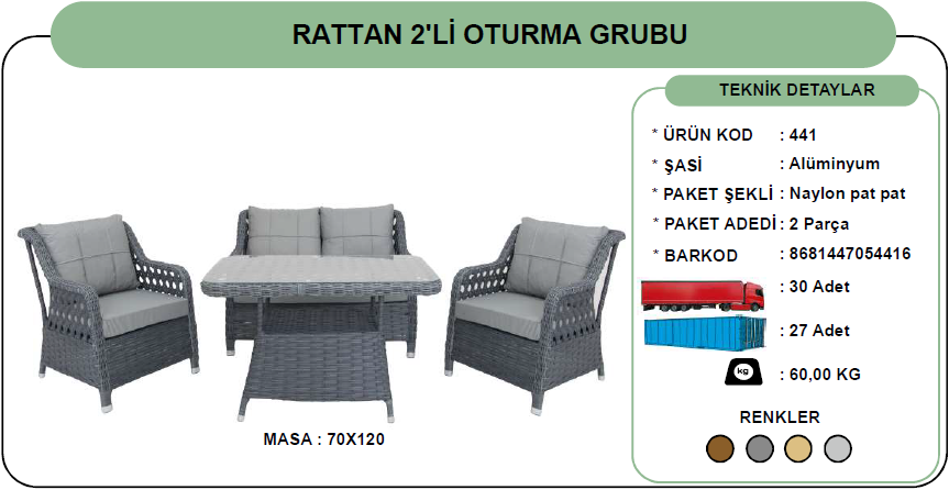 Toptan Rattan 2’li Oturma Grubu | Bahçe Balkon Rattan Koltuk Seti İmalatçı İhracatçı