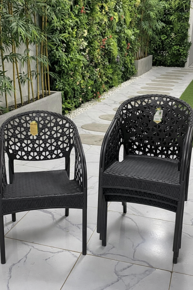 4 Kişilik Antrasit Bahçe Masa Takımı 70x120 cm Rattan Görünümlü Balkon Teras Masa Sandalye Seti