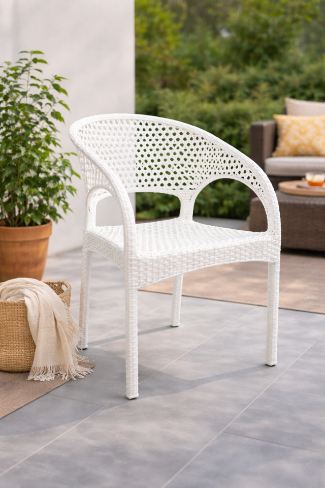 4 Kişilik Rattan Görünümlü Balkon Bahçe Masa Sandalye Takımı 80x80 cm masa | Gizli Demir Şaseli