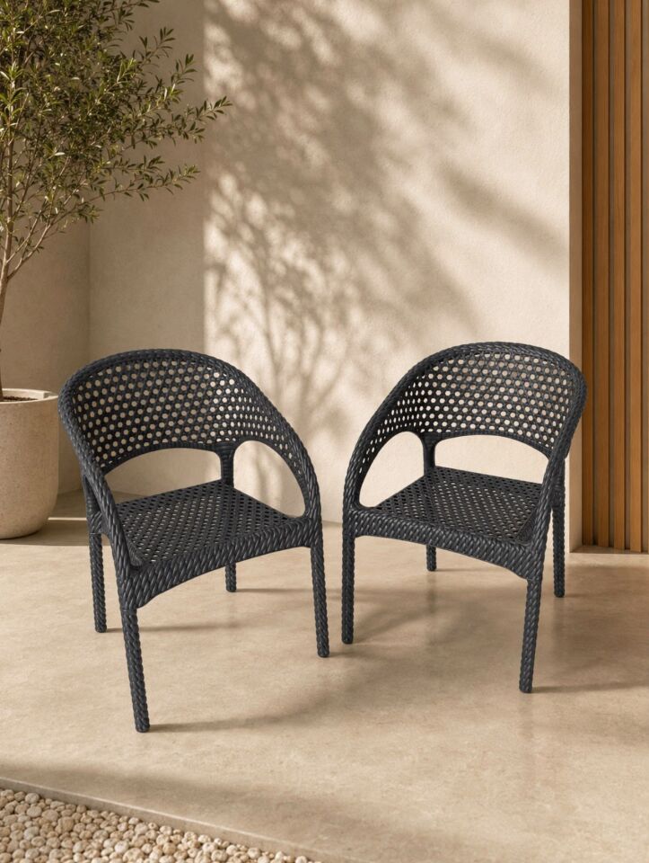 3 Kişilik Rattan Görünümlü Balkon Bahçe Masa Sandalye Takımı 80x80 cm masa | Gizli Demir Şaseli