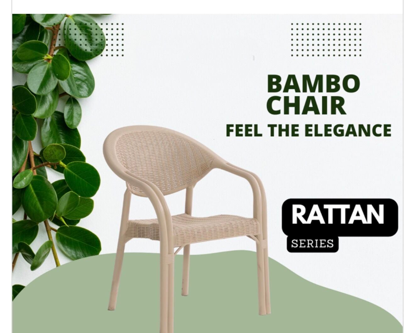 Adet Bambu Pro Çift Ayak Rattan Desenli Kollu Sandalye Koltuk 6’lı Set 1. Kalite Kapuçino(Bej)