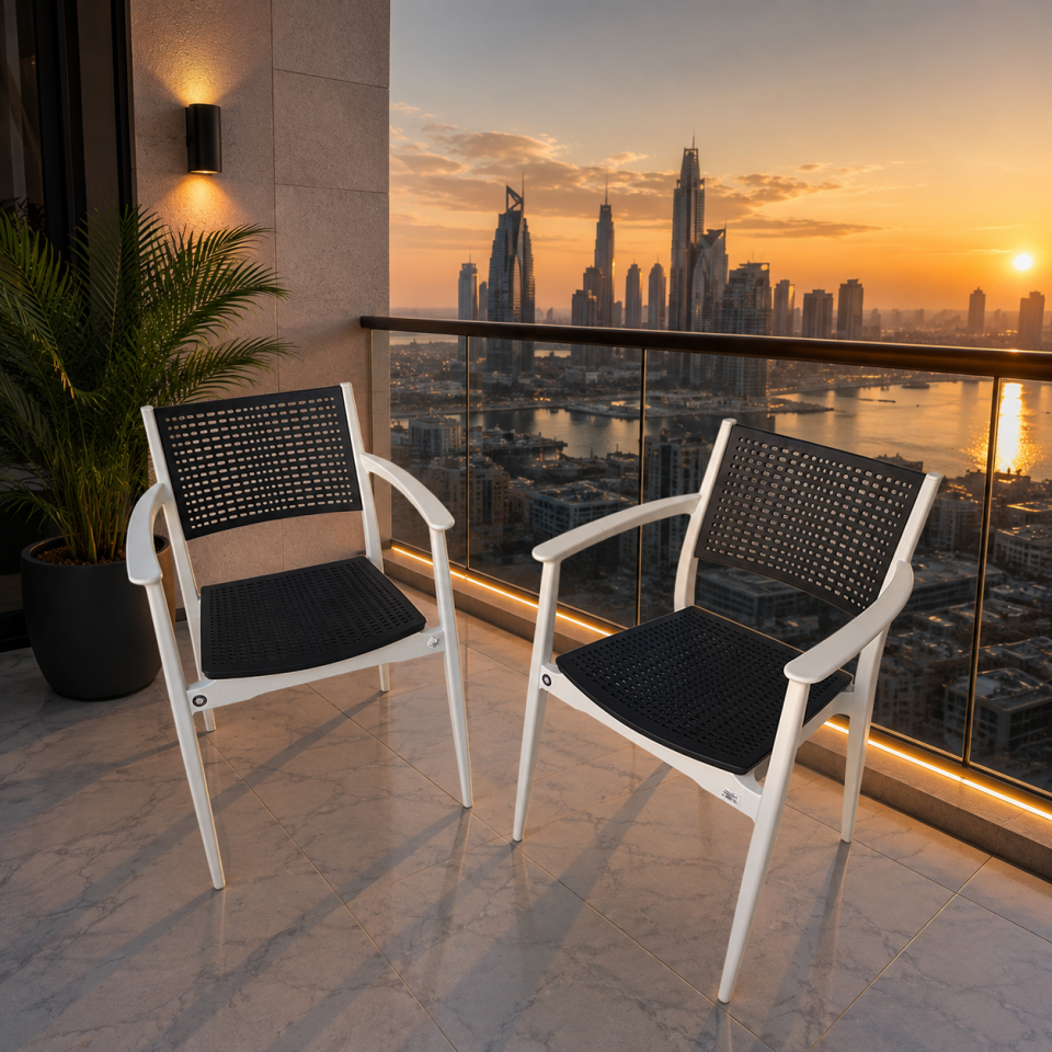 Nergis Çay Kahve Seti 80x80 Kare Balkon Bistro Masa Seti 2 Kişilik Bahçe Teras Seti